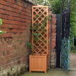 Square Climber Planter with Trellis Natural