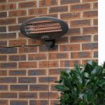 Kingfisher Wall Mounted Electric Patio Heater Black