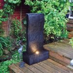 Ripple Wall Water Feature with LED Lights Black