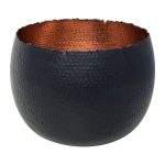 Black Small Hammered Plant Pot Black