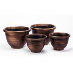 Pack of 4 Antique Style Wenlock Planters Brown