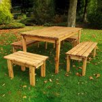 Charles Taylor Wooden 8 Seat Bench Dining Set Natural