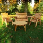 Charles Taylor Wooden 4 Seat Round Conversation Set Natural