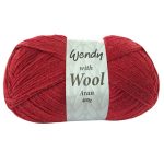 Wendy with Wool 400g Poppy Aran Yarn Red
