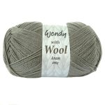 Wendy with Wool 400g Slate Aran Yarn Grey