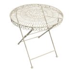 Old Rectory Round Cream Folding Table Cream