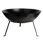 Fallen Fruits Large Metal Fire Bowl on Stand Black