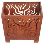 Fallen Fruits Small Square Rusty Fire Basket Beige