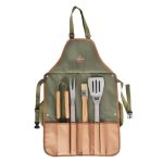 Barbecue Apron with Tools Green