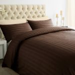 Xquisite Home Luxury 250 Thread Count Cotton Stripe Brown Duvet Cover and Pillowcase Set Brown