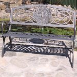 Cast Iron Green Man Bench Black