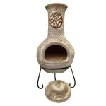 Gardeco Cruz Extra Large Sandstone Chiminea Silver