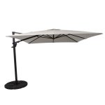 Deluxe Cantilever 3m x 3m Square Grey Parasol Grey