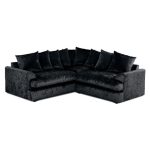 Jasper Large Velvet Corner Sofa Black