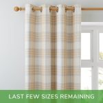 Fyfe Check Ochre Eyelet Curtains Ochre