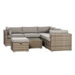 Royal Craft Dallas Grey Rattan Corner Sofa Set Grey