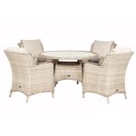 Royal Craft Seychelles 4 Seat Round Imperial Dining Set Grey