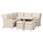 Royal Craft Seychelles Corner Sofa Dining Set with Footstools Grey