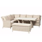 Royal Craft Seychelles Corner Sofa Dining Set with Bench Grey