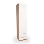 Hyde Single 2 Drawer Wardrobe White/Natural
