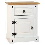Corona 1 Drawer Bedside Table White