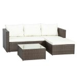 Royal Craft Cannes Brown Rattan Corner Sofa Set Brown