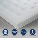 Dunelm Open Coil Tufted Mattress White