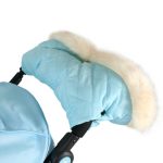 My Babiie Baby Blue Faux Fur Trim Handmuff Blue
