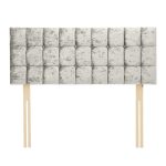 Dunelm Velvet Cobbled Headboard Ice White