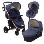 My Babiie MB200 Plus Navy and Rose Gold Travel System Navy