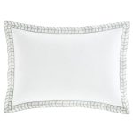 Bianca Cotton Leaf Print Grey 100% Cotton Oxford Pillowcase Grey