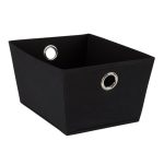 Tapered Fabric Black Storage Basket Black