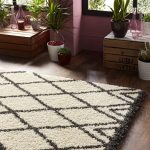 Luxury Shaggy Diamond Rug Natural