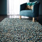 Rocks Shaggy Rug Blue