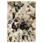 Watercolour Floral Rug Natural