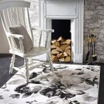 Watercolour Floral Rug Grey
