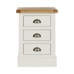 Compton Ivory 3 Drawer Bedside Table Ivory