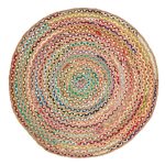 Fiesta Multi Coloured Round Jute Rug Red/Brown/Pink/Blue/Green