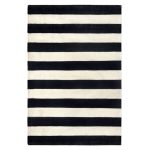 Maritime Black and Light Cream Rug Black