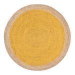 Bahama Yellow Round Jute Rug Yellow