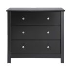 Shaker Black 3 Drawer Chest Black