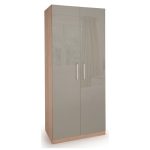 Kensington 2 Door Wardrobe Natural and Grey