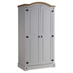 Corona Grey 2 Door Curved Top Wardrobe Grey