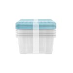 Pack of 4 20L Underbed Plastic Storage Boxes Duck Egg