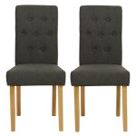 Fleur Pair of Dining Chairs – Charcoal Charcoal