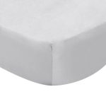 Dorma 300 Thread Count 100% Cotton Percale Plain Silver 35cm Fitted Sheet Silver