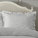 Dorma 300 Thread Count 100% Cotton Percale Plain Silver Oxford Pillowcase Silver