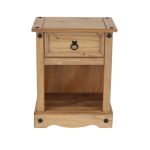 Corona 1 Drawer Bedside Cabinet Natural