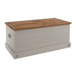 Corona Grey Sliding Top Storage Trunk Grey