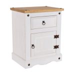 Corona 1 Door White Bedisde Cabinet White